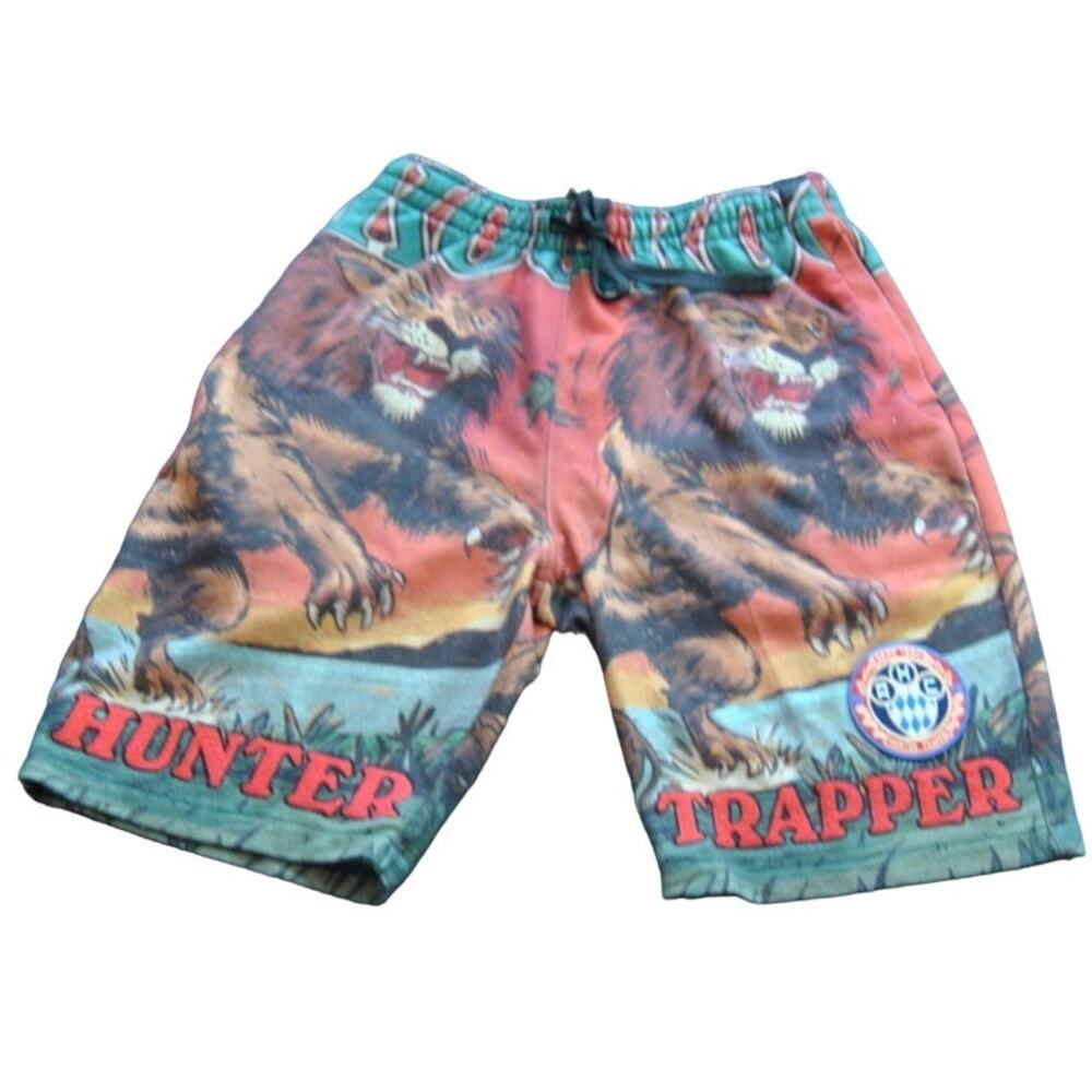Akoo Hunter Trapper Lion & design Pattern Shorts w/ Pockets Small